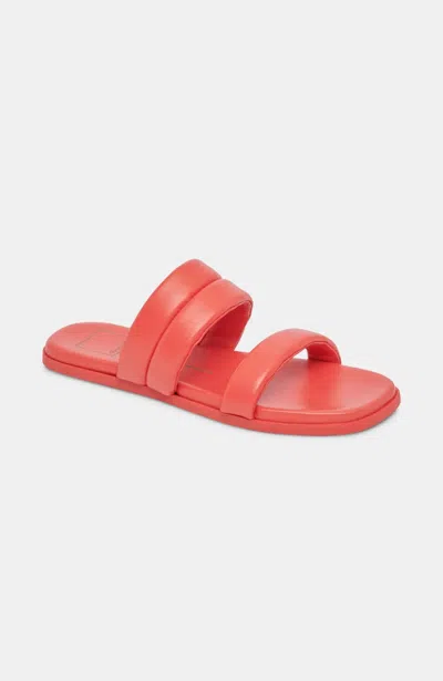 Shop Dolce Vita Adore Leather Slide Sandal In Red