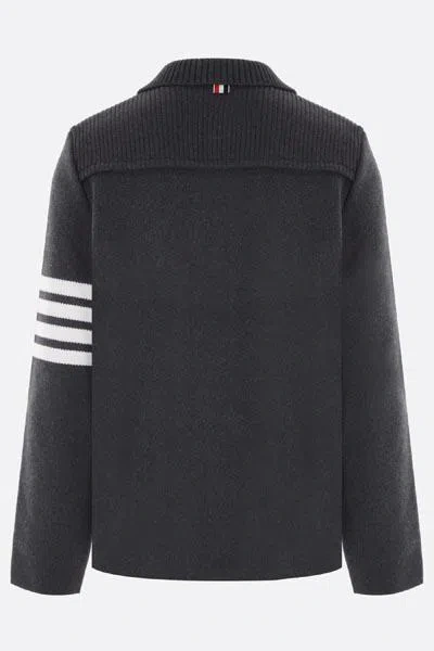 Shop Thom Browne Coats In Med Grey