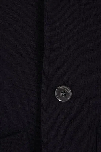 Thom Browne Logo Patch Single-breasted Blazer In Blue