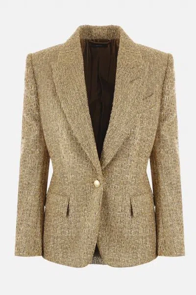 Shop Tom Ford Jackets In Antique Gold