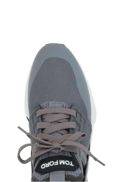 Shop Tom Ford Sneakers In Grey+white