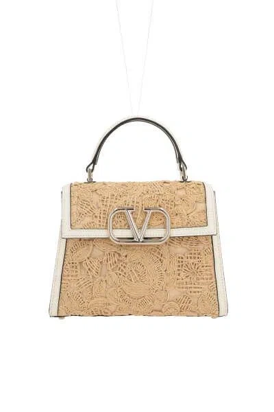 Shop Valentino Garavani Bags In Natural+ivory
