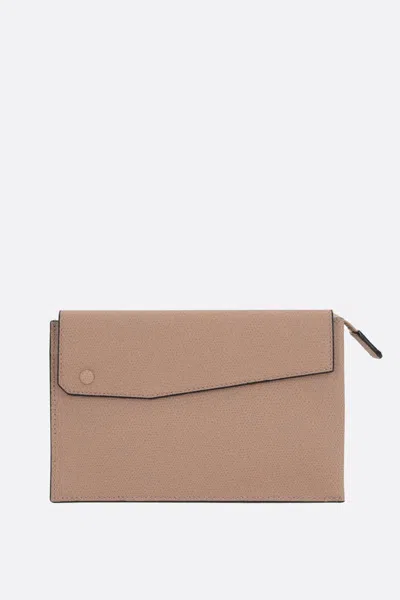 Shop Valextra Bags In Gold Beige Cashmere