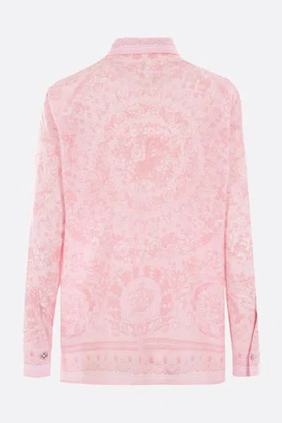 Shop Versace Shirts In Pale Pink