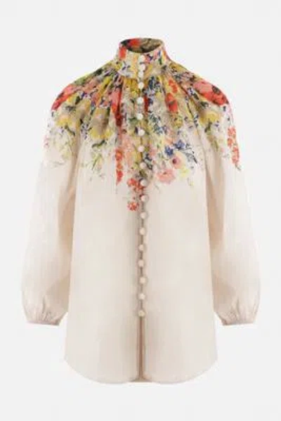 Shop Zimmermann Shirts In Ivory Floral