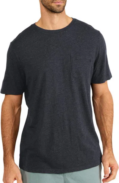 Shop Free Fly Bamboo Heritage Pocket Tee In Heather Black