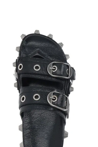 Shop Balenciaga Sandals In Black+palladium