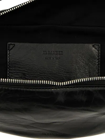 Shop Jil Sander Black Leather Banana Belt Bag