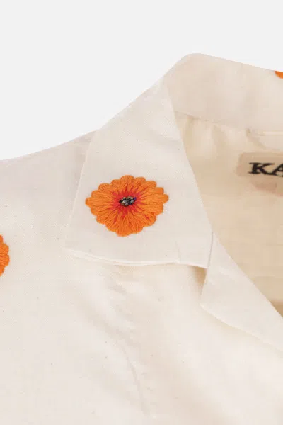 Shop Karu Research Shirts In Ecru+orange+brown