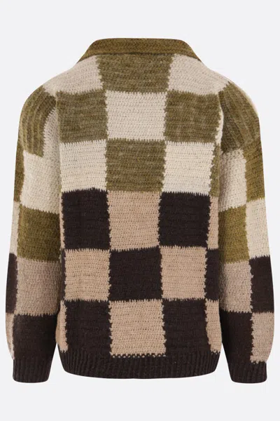 Shop Karu Research Sweaters In Brown+white+olive