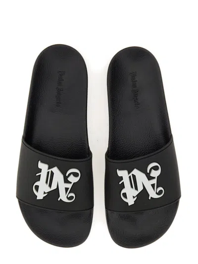Shop Palm Angels Slippers In Blackligh