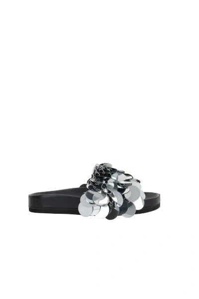 Shop Rabanne Sandals In Silver