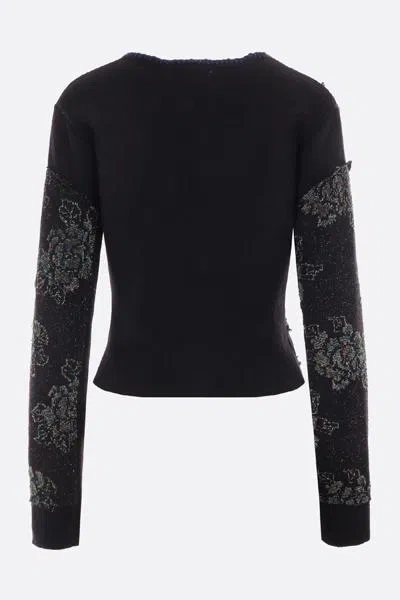 Rave Review Floral-patchwork Pullover In Black