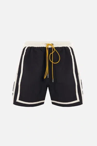 Shop Rhude Shorts In Black+ivory