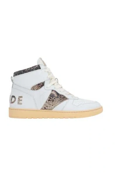 Shop Rhude Sneakers In White+snake