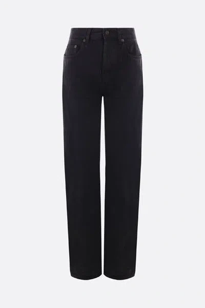 Shop Saint Laurent Jeans In Plain Carbon Black