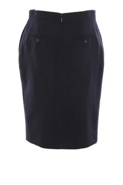 Shop Saint Laurent Skirts In Marine Fonce+gris