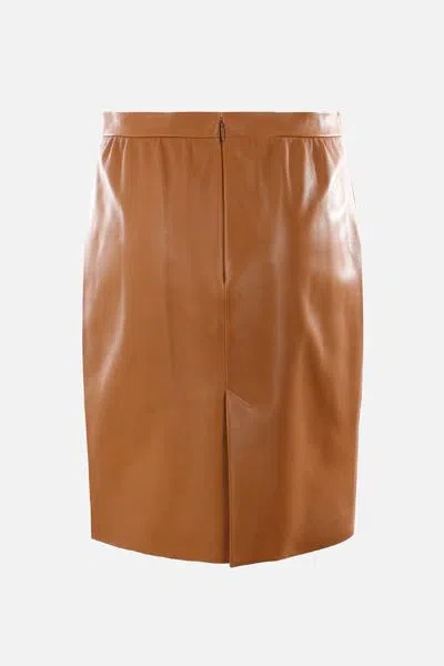 Shop Saint Laurent Skirts In Marron Glace