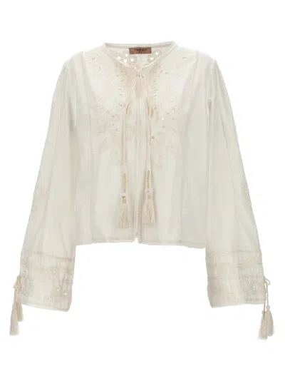 Shop Twinset Embroidery Blouse Shirt, Blouse White