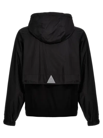 Shop Moncler Hoodie And Zip Sweatshirt Black