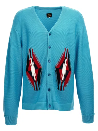 Shop Needles Intarsia Cardigan Sweater, Cardigans Light Blue