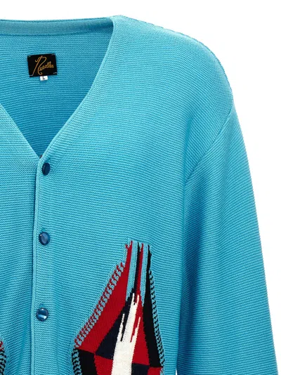 Shop Needles Intarsia Cardigan Sweater, Cardigans Light Blue