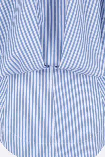 Shop Bottega Veneta Shirts In White+admiral Blue