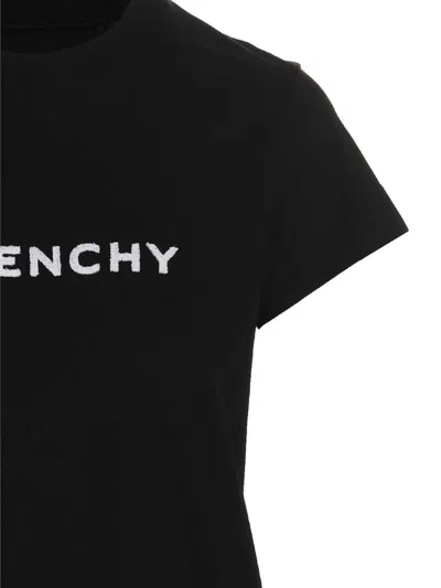 Shop Givenchy Velvet Logo T-shirt In White/black