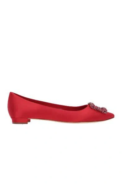 Shop Manolo Blahnik Flat Shoes In Red