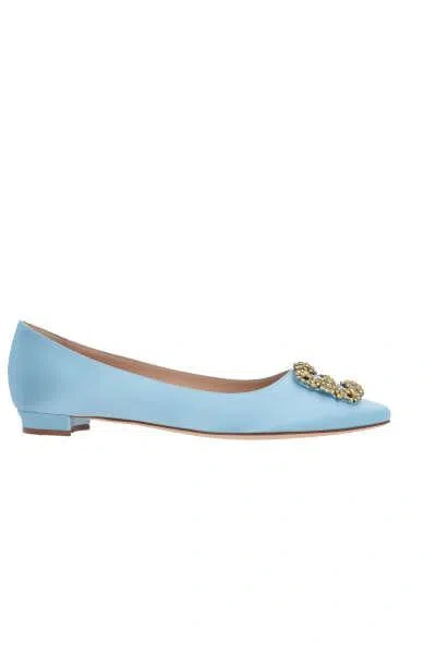 Shop Manolo Blahnik Flat Shoes In Blue