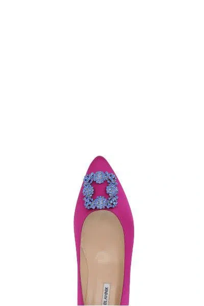 Shop Manolo Blahnik Flat Shoes In Dark Pink