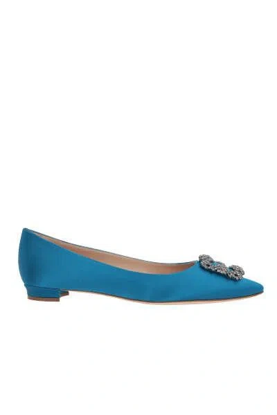 Shop Manolo Blahnik Flat Shoes In Blue
