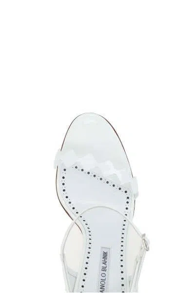 Shop Manolo Blahnik Sandals In White
