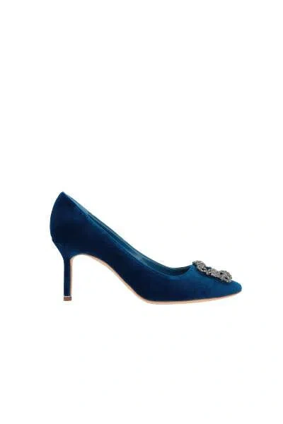 Shop Manolo Blahnik With Heel In Bright Blue