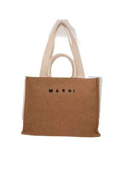 Shop Marni Bags In Rawsienna+natural