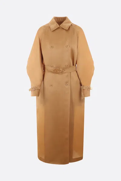 Shop Max Mara Coats In Leather Brown