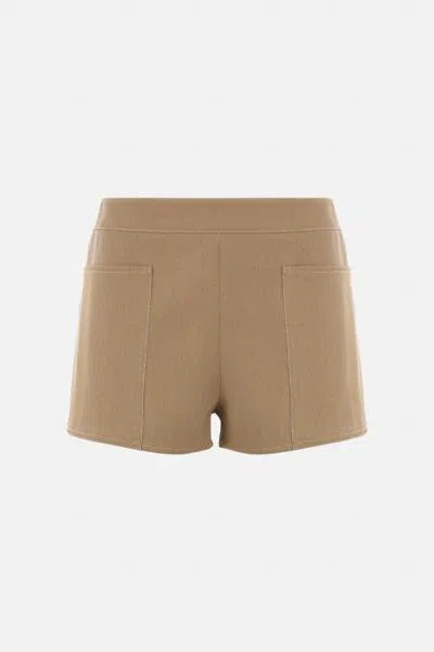 Shop Max Mara Shorts In Leather Brown