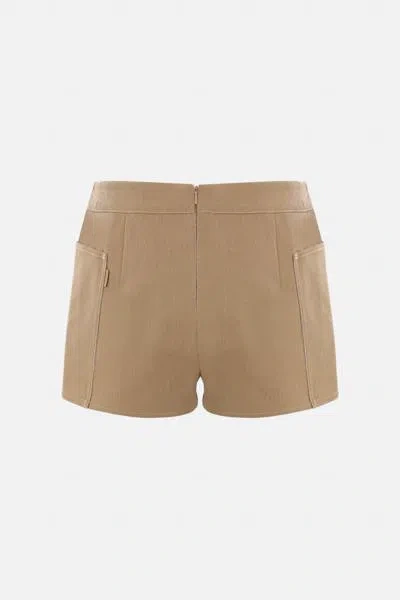 Shop Max Mara Shorts In Leather Brown