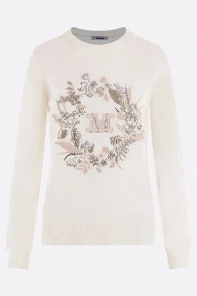 Shop Max Mara Sweaters In White Canvas