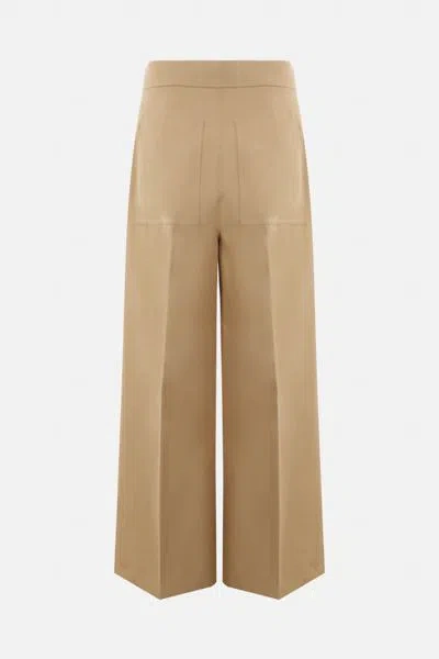Shop Max Mara Trousers In Leather Brown