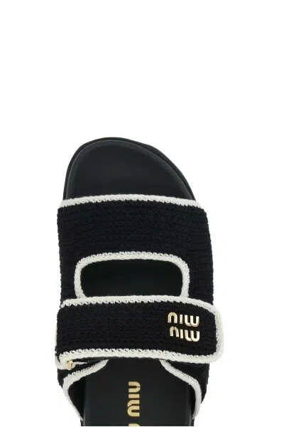 Shop Miu Miu Sandals In Black+avory