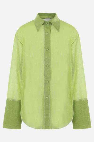 Shop Oseree Shirts In Lime