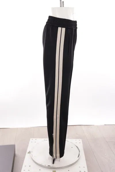 Shop Palm Angels Trousers In Black + White