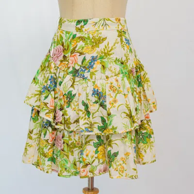 Pre-owned Alemais Floral-print Pleated Skirt