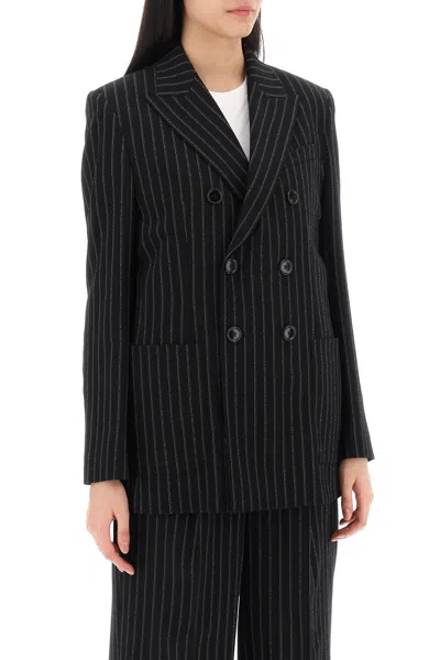 Shop Ami Alexandre Mattiussi Ami Alexandre Matiussi Double-breasted Pinstripe Women In Multicolor