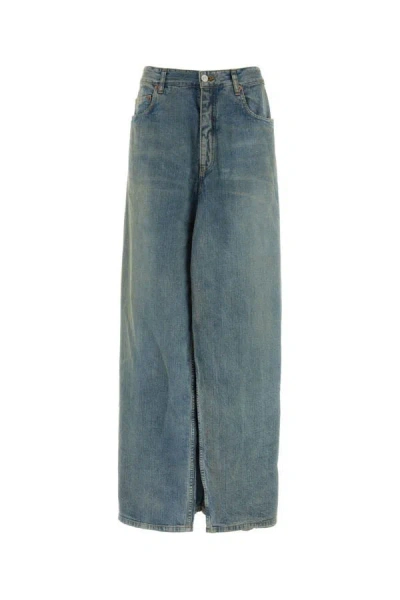 Shop Balenciaga Woman Denim Baggy Jeans In Blue