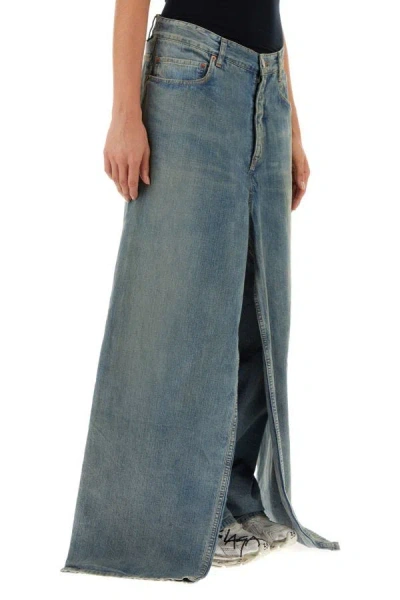 Shop Balenciaga Woman Denim Baggy Jeans In Blue