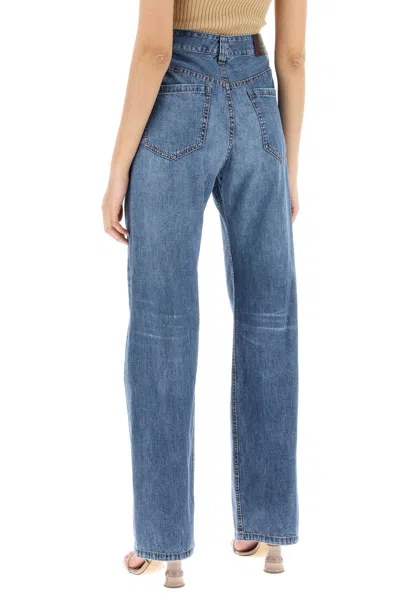 Shop Brunello Cucinelli Loose Cotton Denim Jeans In Nine Words Women In Blue
