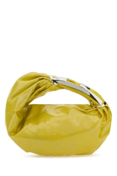 Shop Diesel Woman Yellow Leather Grab-d Hobo Shopping Bag