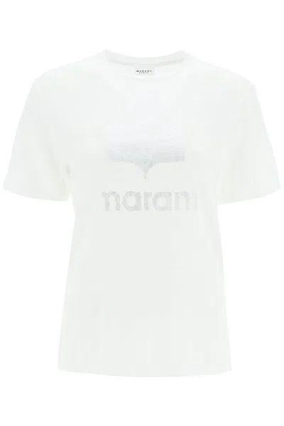 Shop Isabel Marant Étoile Isabel Marant Etoile 'zewel' T-shirt With Metallic Logo Women In White